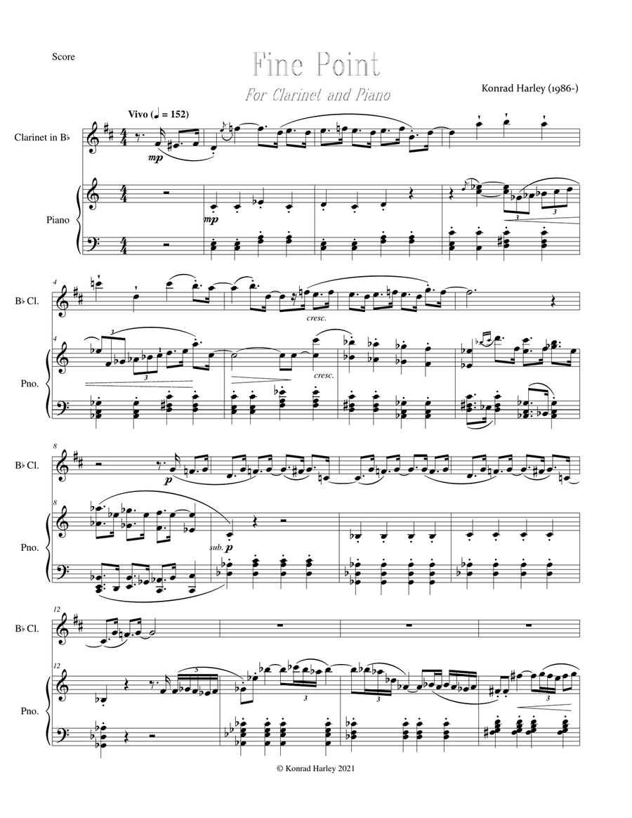 Fine Point Fine Point Clarinet Solo scores gallery preview page 1