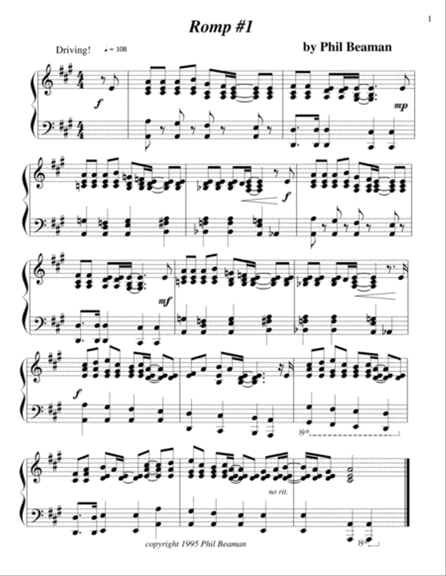 Romp #1 - piano solo Romp #1 - piano solo Piano Method scores gallery preview page 1