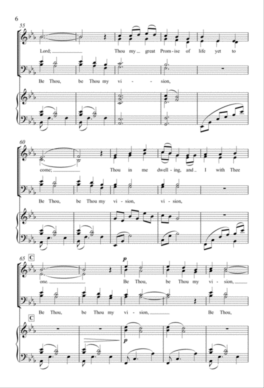 Be Thou My Vision from Three Folk Hymns 4-Part scores gallery preview page 6