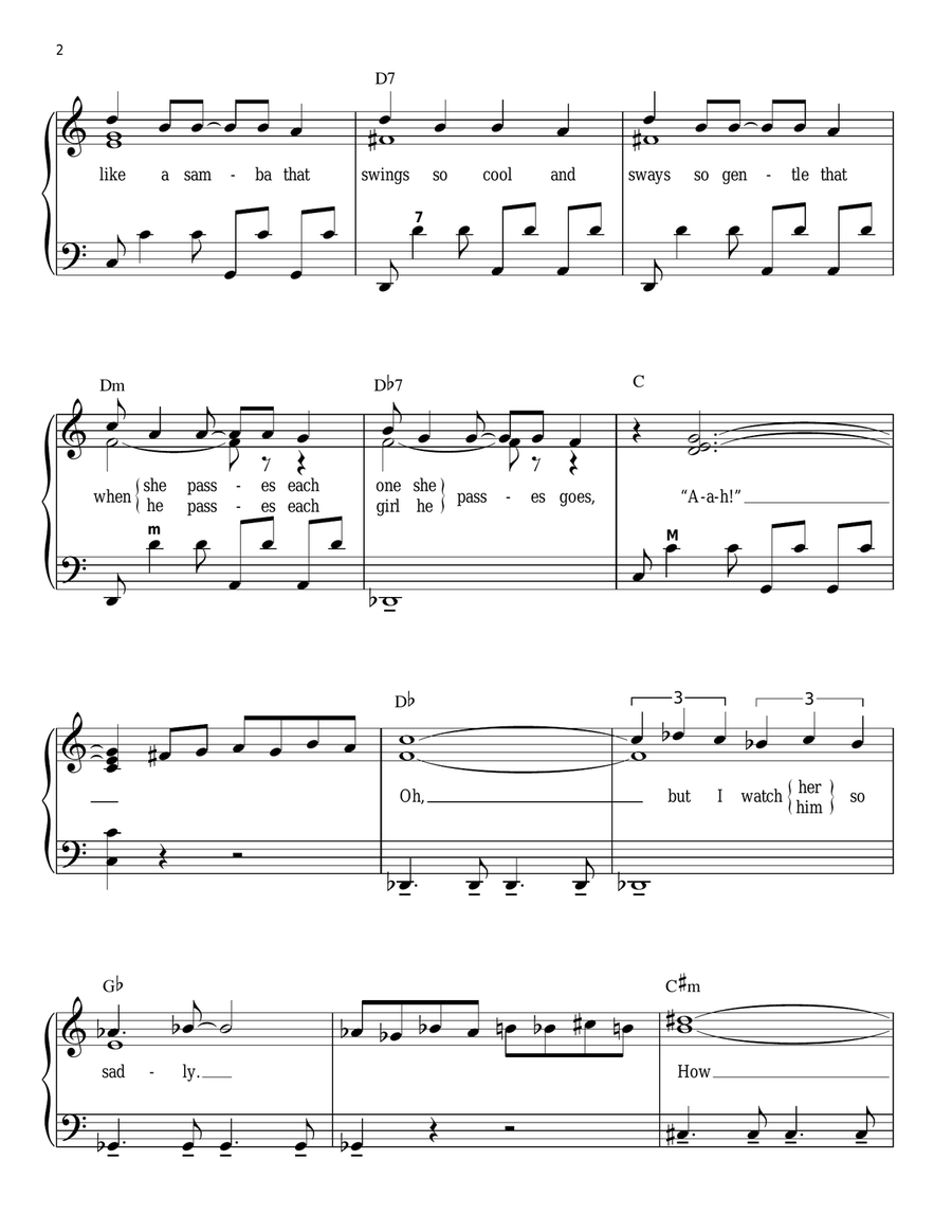 The Girl From Ipanema (Garota De Ipanema) Accordion scores gallery preview page 2