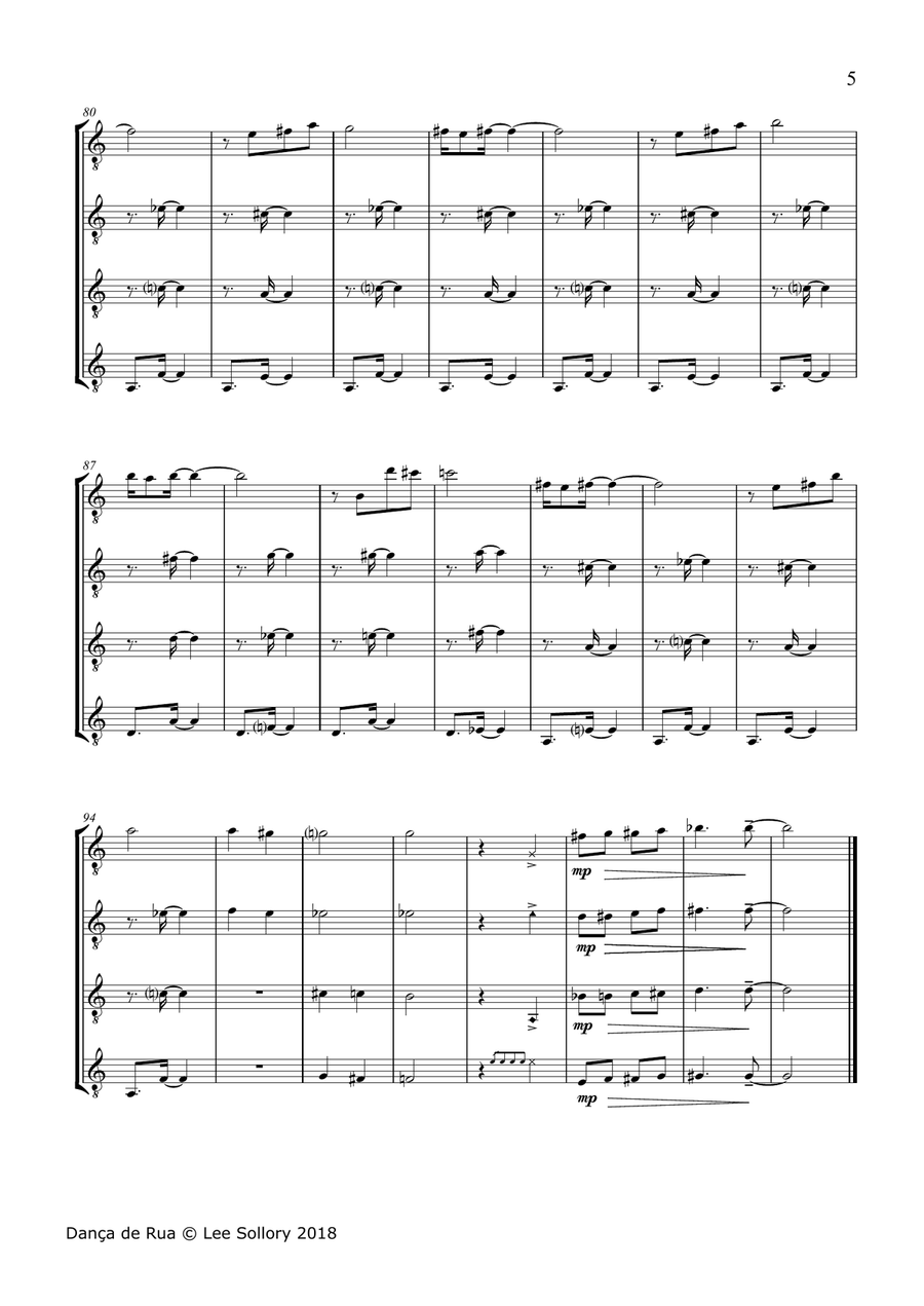 Easy Guitar Quartet Guitar Ensemble scores gallery preview page 5