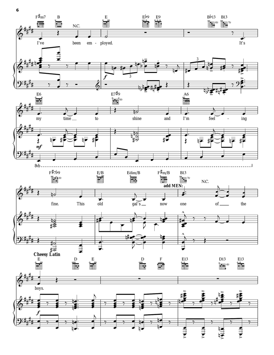 One Of The Boys (from 9 to 5: The Musical) Piano, Vocal, Guitar scores gallery preview page 6