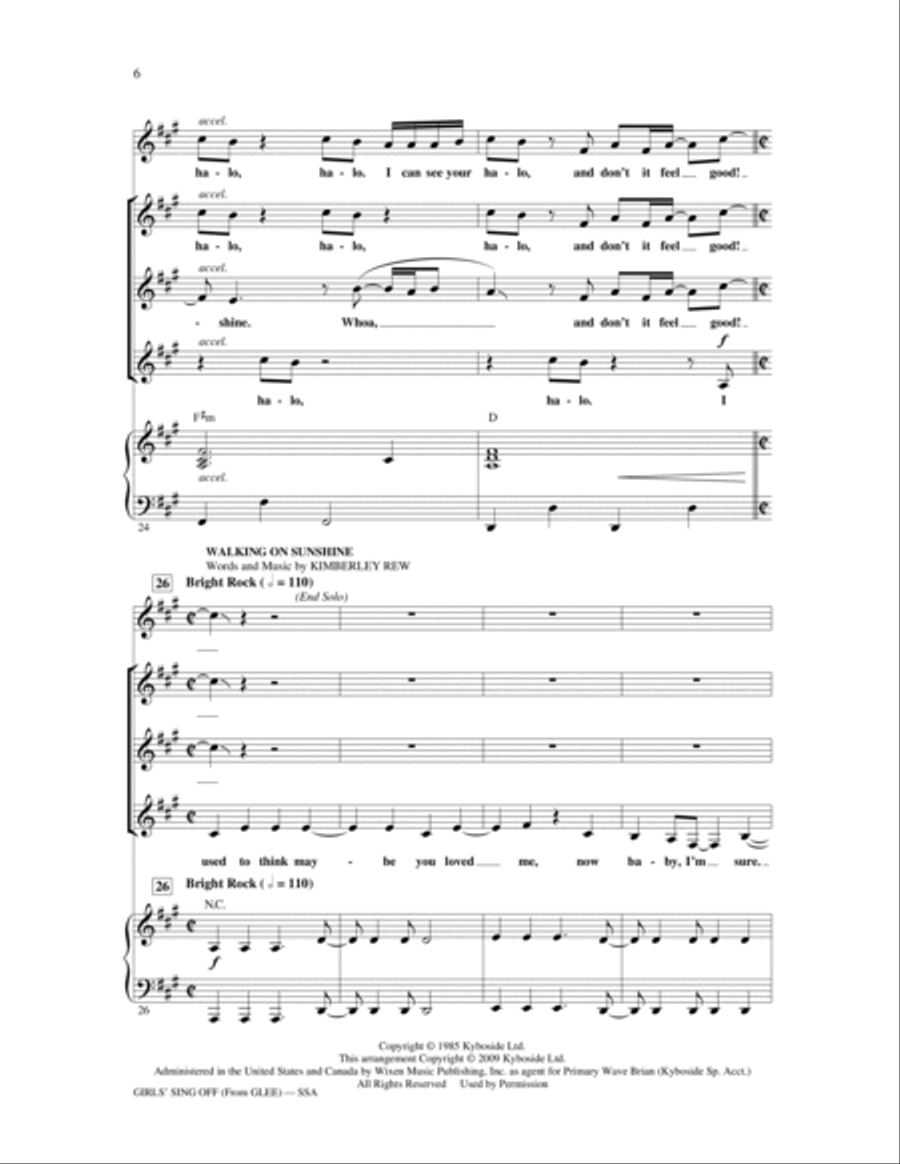 Girls' Sing-Off (from Glee) SSA scores gallery preview page 6
