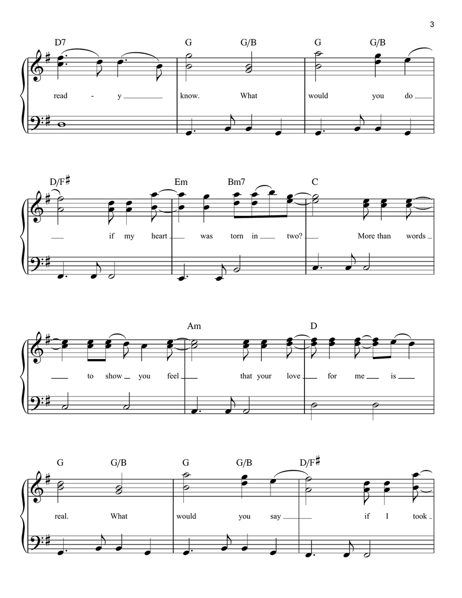 More Than Words More Than Words Easy Piano scores gallery preview page 3