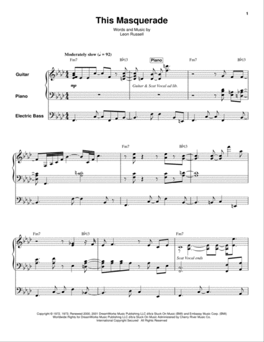 This Masquerade This Masquerade Piano scores gallery preview page 1