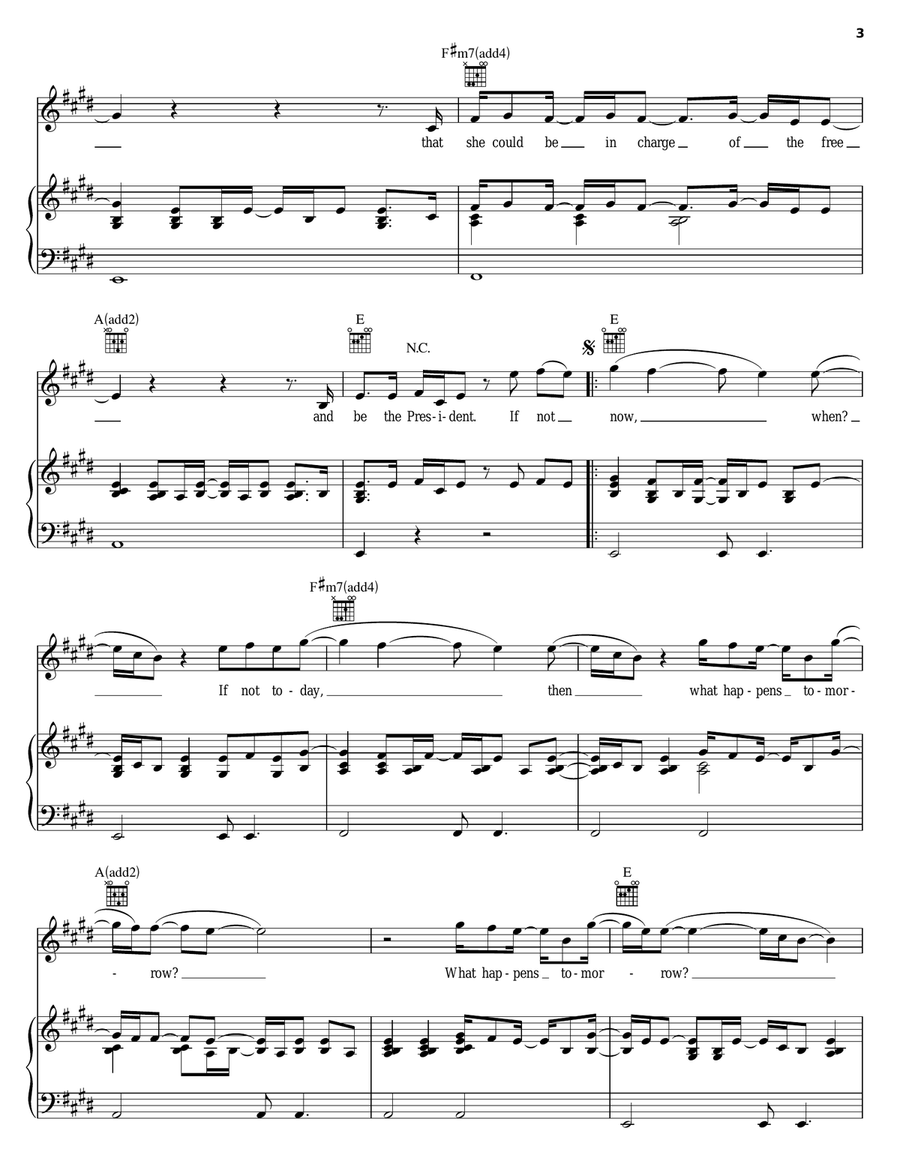 What Happens Tomorrow Piano, Vocal, Guitar scores gallery preview page 3