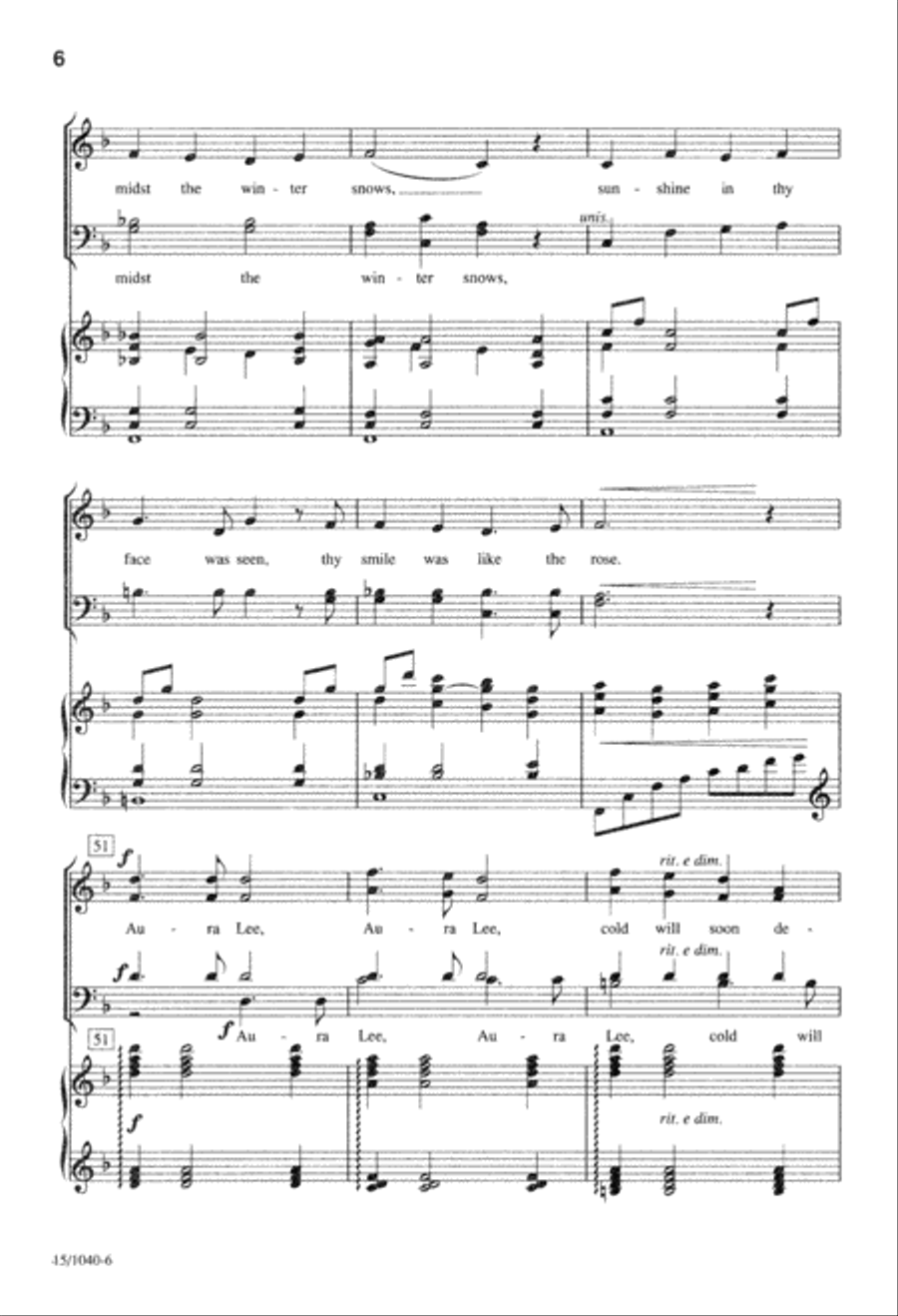 Aura Lee 4-Part scores gallery preview page 6