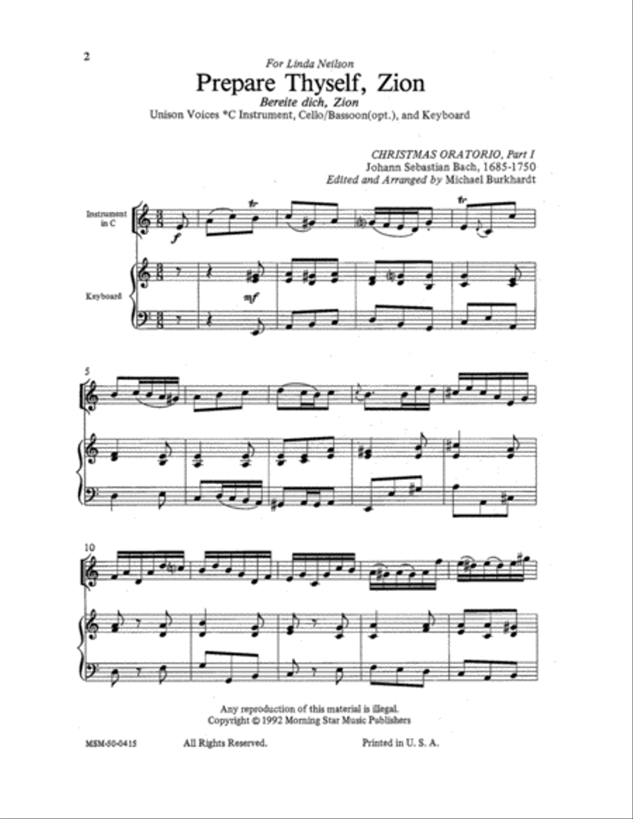 Prepare Thyself Zion Prepare Thyself Zion Unison Choir scores gallery preview page 2