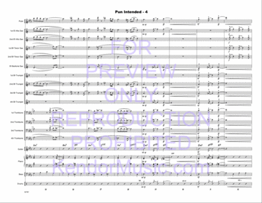 Pun Intended (Full Score) Jazz Ensemble scores gallery preview page 5