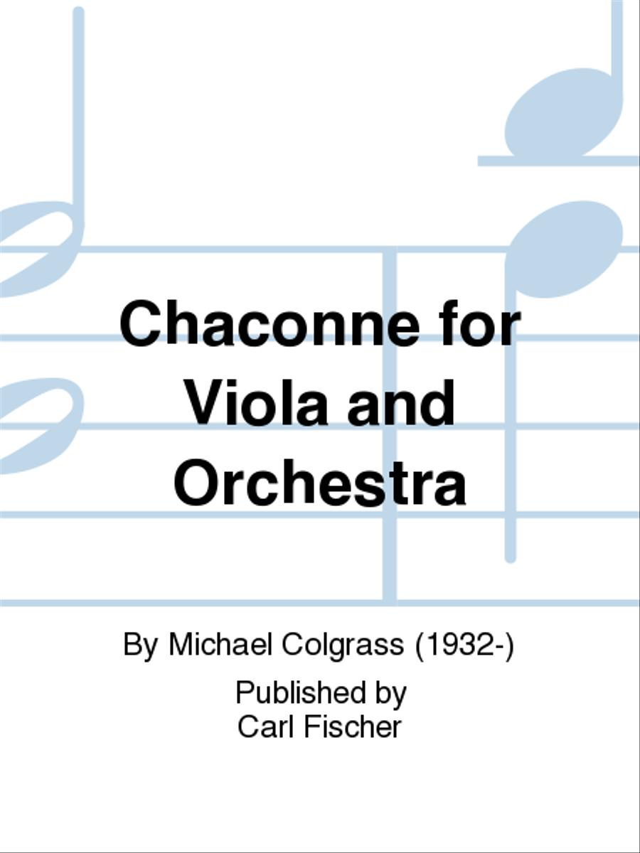 Chaconne For Viola And Orchestra Orchestra scores gallery preview page 1