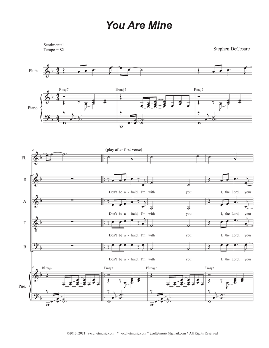 You Are Mine (Solo with SATB) Divisi scores gallery preview page 1