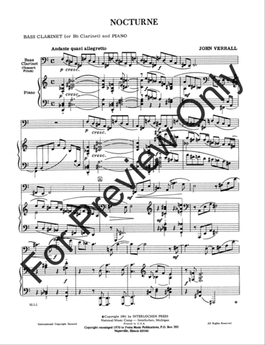 Nocturne Bass Clarinet scores gallery preview page 4
