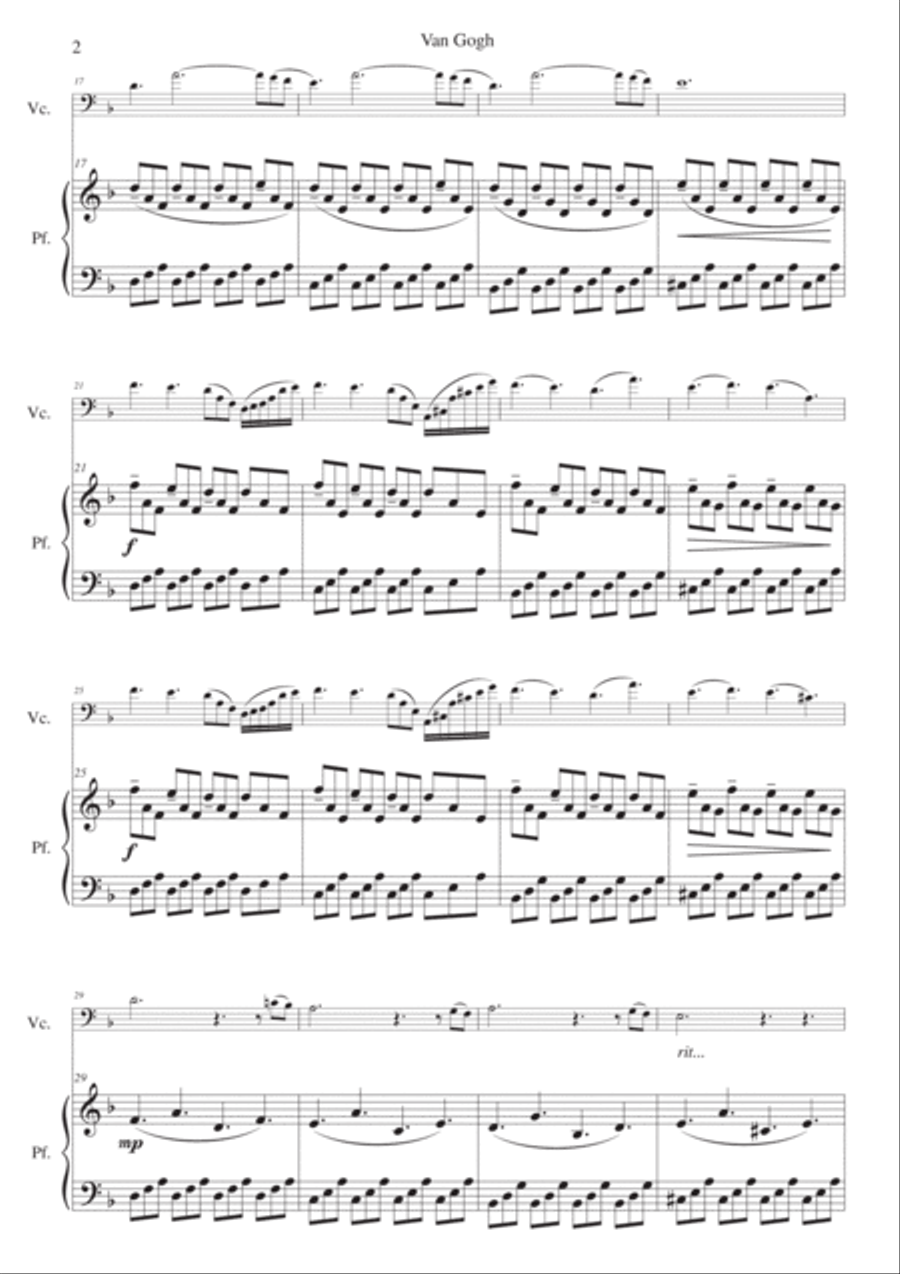 Van Gogh (Pf - Vc) Chamber Music scores gallery preview page 2