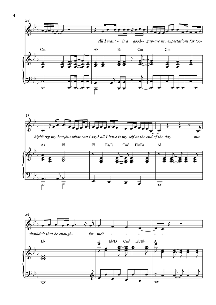 All I Want Piano Solo scores gallery preview page 4
