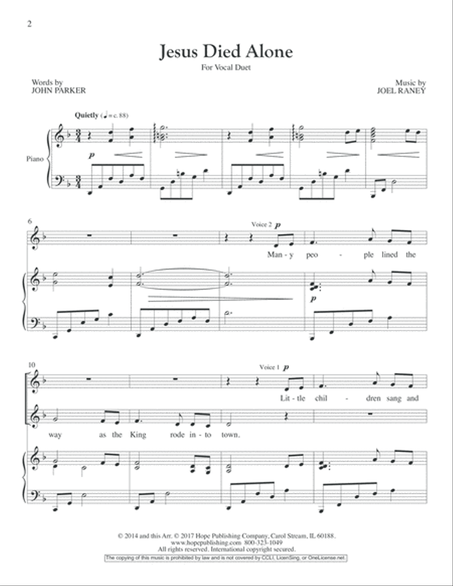 JESUS DIED ALO-RANE-DUET-Digital Download Choir scores gallery preview page 2