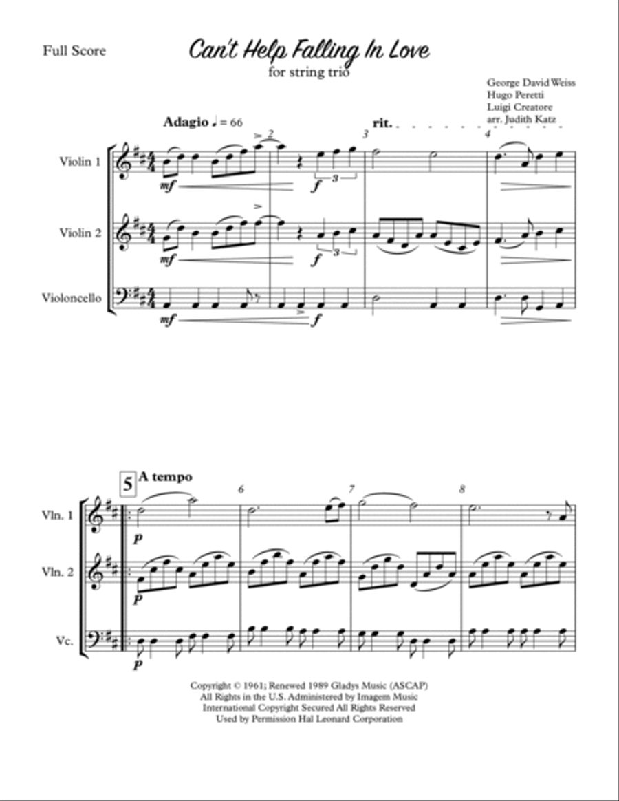 People Will Say We're In Love String Trio scores gallery preview page 2