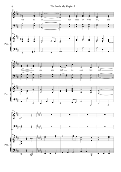 "The Lord's My Shepherd" for SATB Choir with Piano Accompaniment image number null