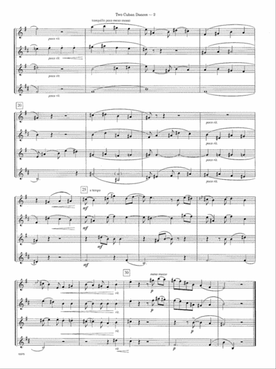 Two Cuban Dances Saxophone Quartet scores gallery preview page 3