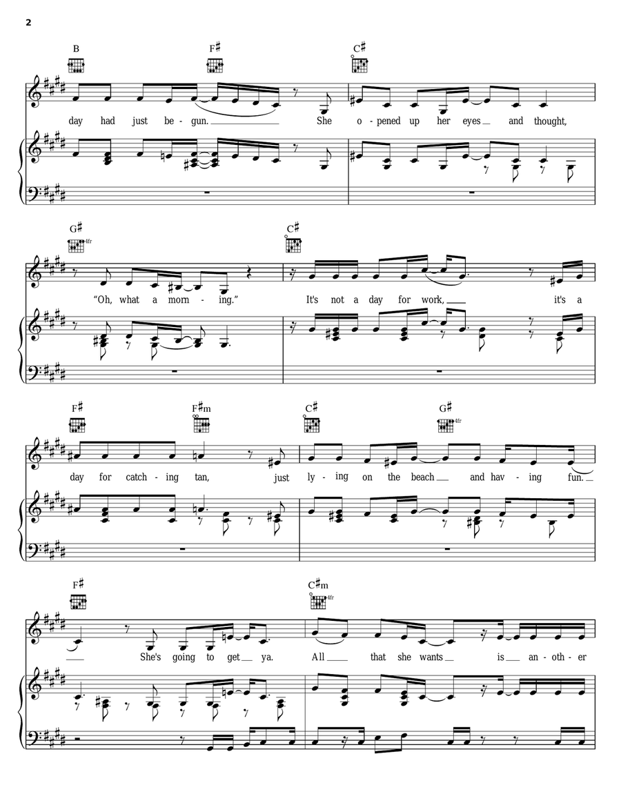 All That She Wants All That She Wants Piano, Vocal, Guitar scores gallery preview page 2