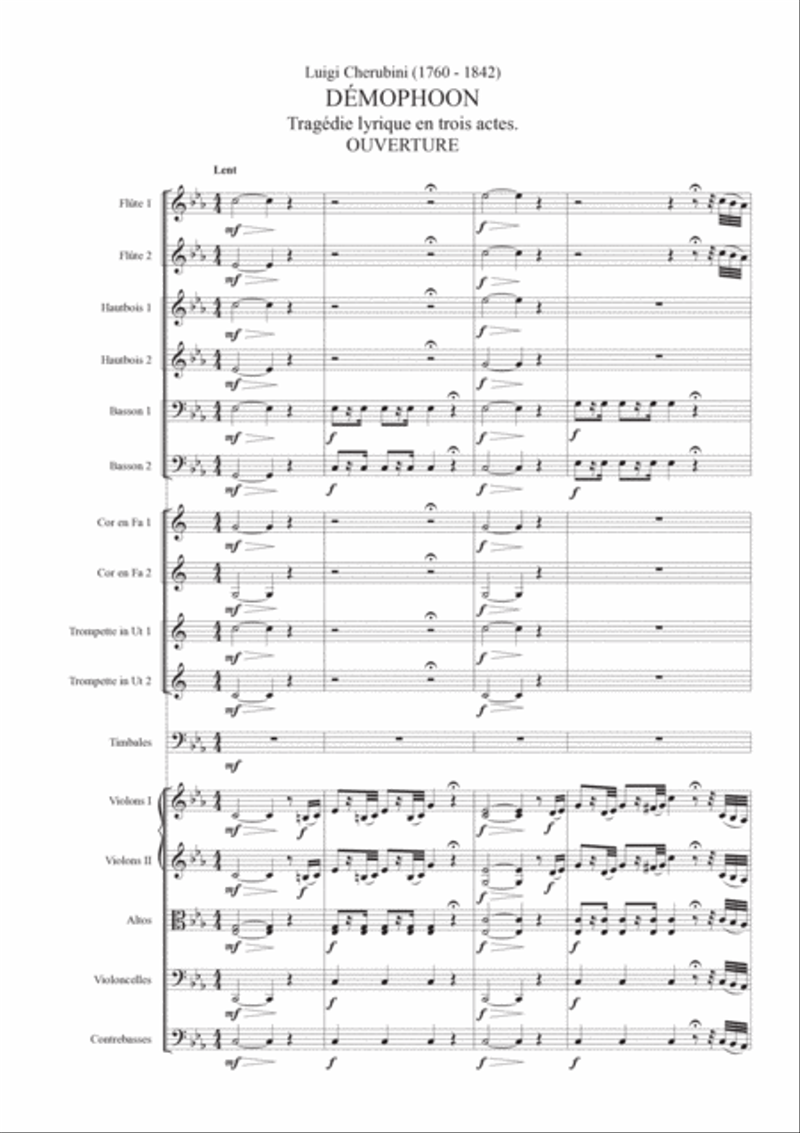 Luigi Cherubini - Démophoon Overture Full Orchestra scores gallery preview page 3
