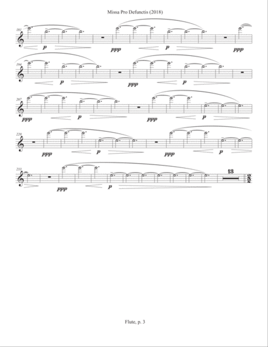 Missa Pro Defunctis (2018) flute part Flute Solo scores gallery preview page 3