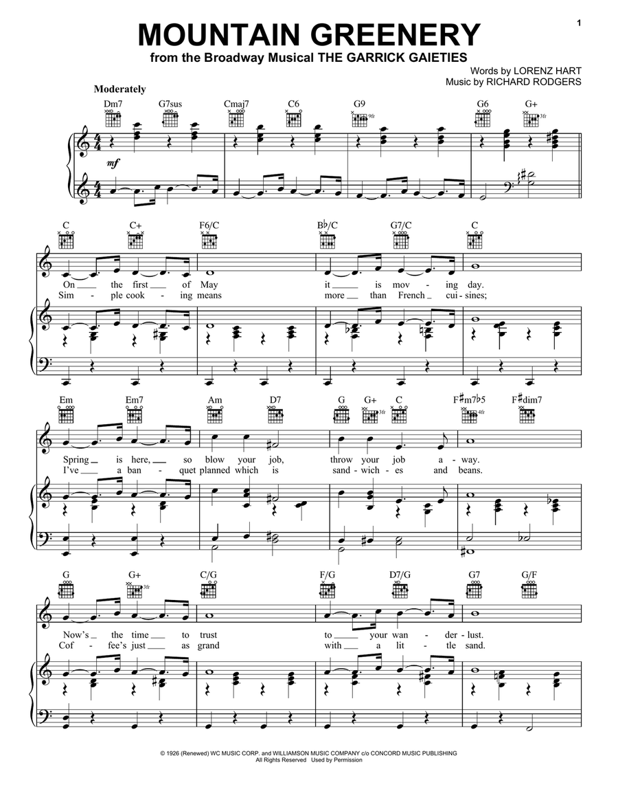 Mountain Greenery Guitar scores gallery preview page 1