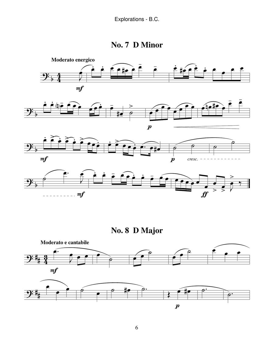 Explorations: Etudes for Euphonium, Baritone Horn or Trombone Brass Duet scores gallery preview page 6