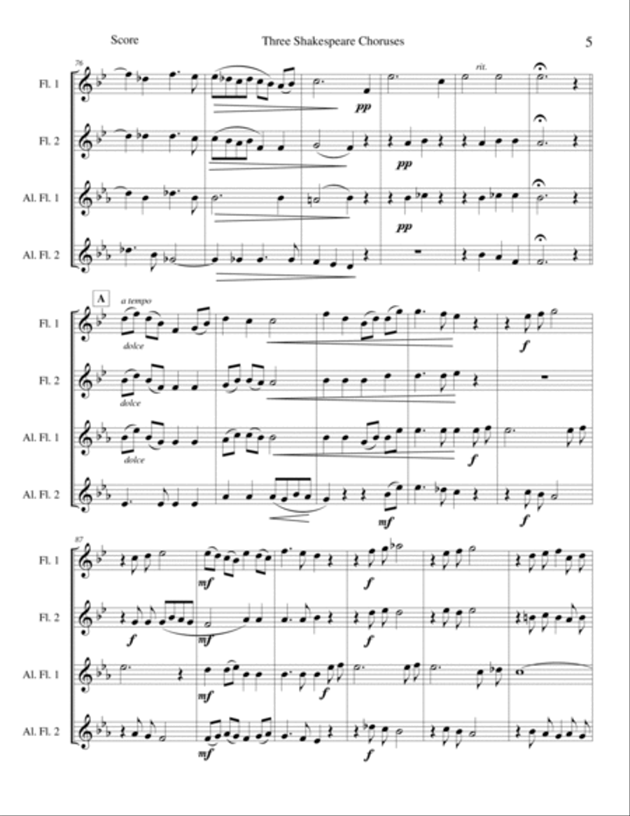 Three Shakespeare Choruses - Opus 39 Woodwind Ensemble scores gallery preview page 5