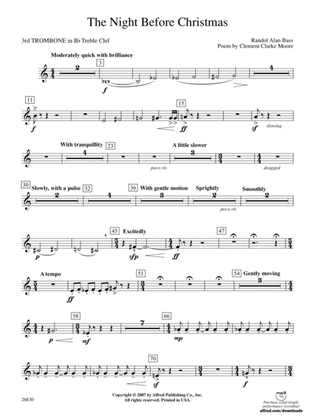 The Night Before Christmas: (wp) 3rd B-flat Trombone T.C.