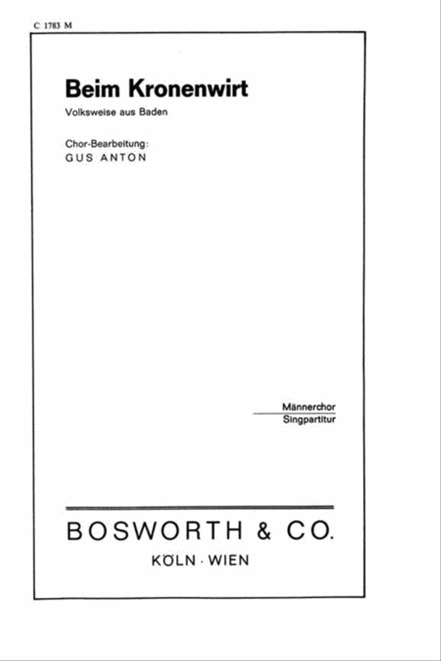 Beim Kronenwirt Men's Choir scores gallery preview page 1