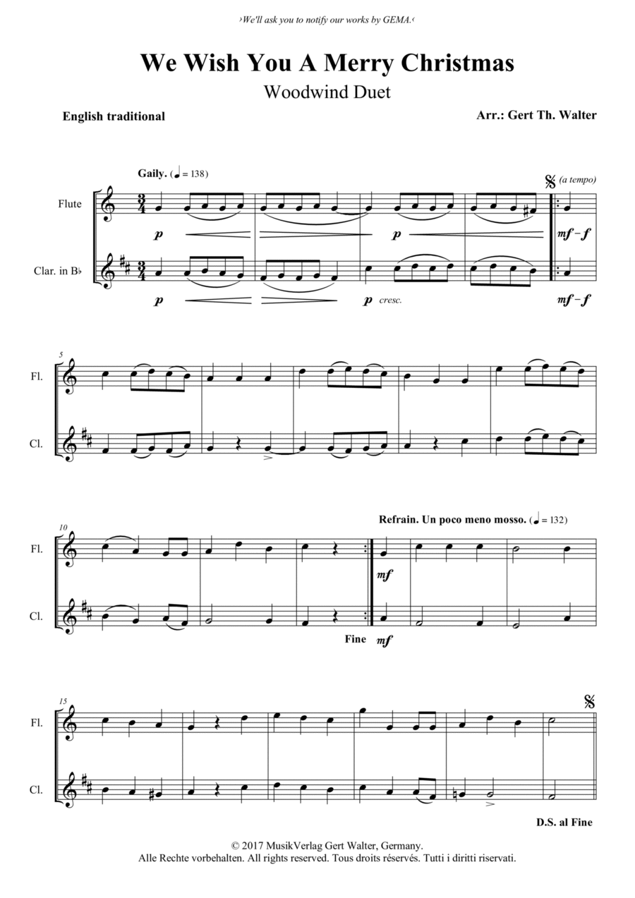 We Wish You A Merry Christmas Score and Parts scores gallery preview page 1
