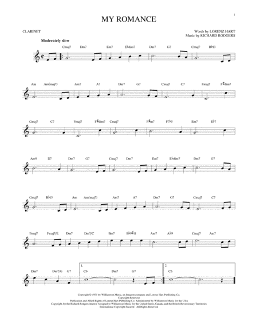 My Romance Clarinet Solo scores gallery preview page 1