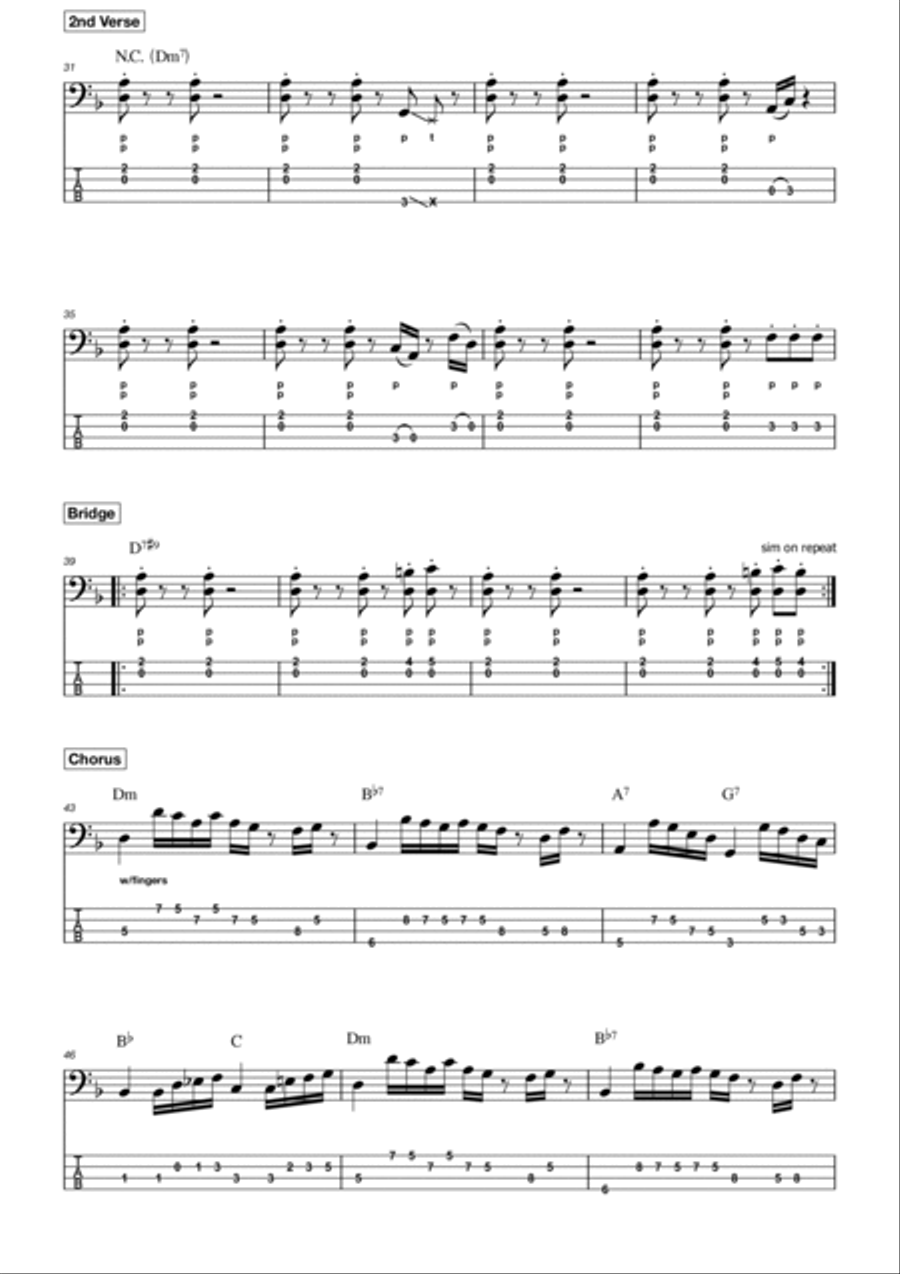 Hump De Bump Hump De Bump Bass Guitar scores gallery preview page 3