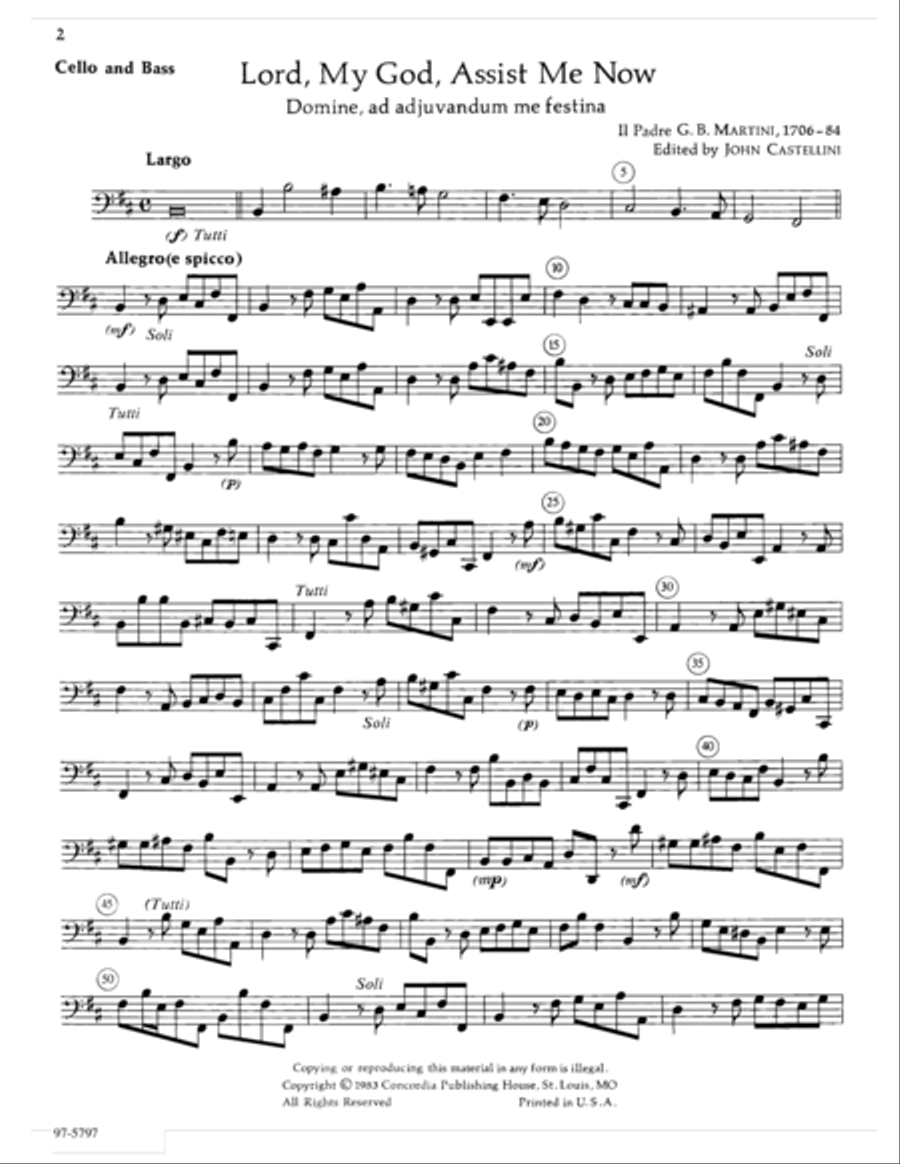 Lord, My God, Assist Me Now / Domine, ad adjuvandum me festina (Violoncello / Double Bass) Double Bass scores gallery preview page 2