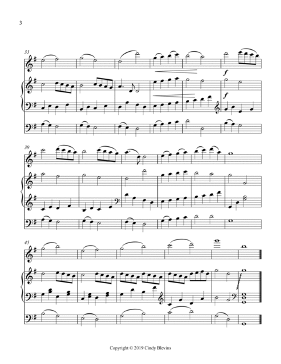 Angels We Have Heard On High, for Harp, Flute and Cello Flute scores gallery preview page 4
