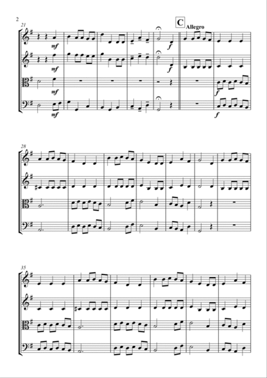 We Wish you a Merry Christmas-String Quartet String Quartet scores gallery preview page 2