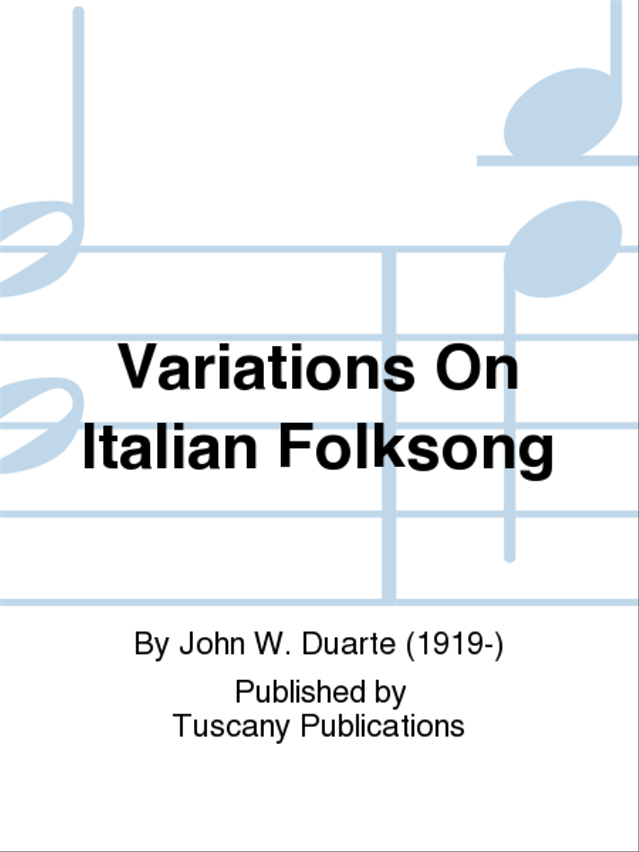 Variations On Italian Folksong Chamber Music scores gallery preview page 1