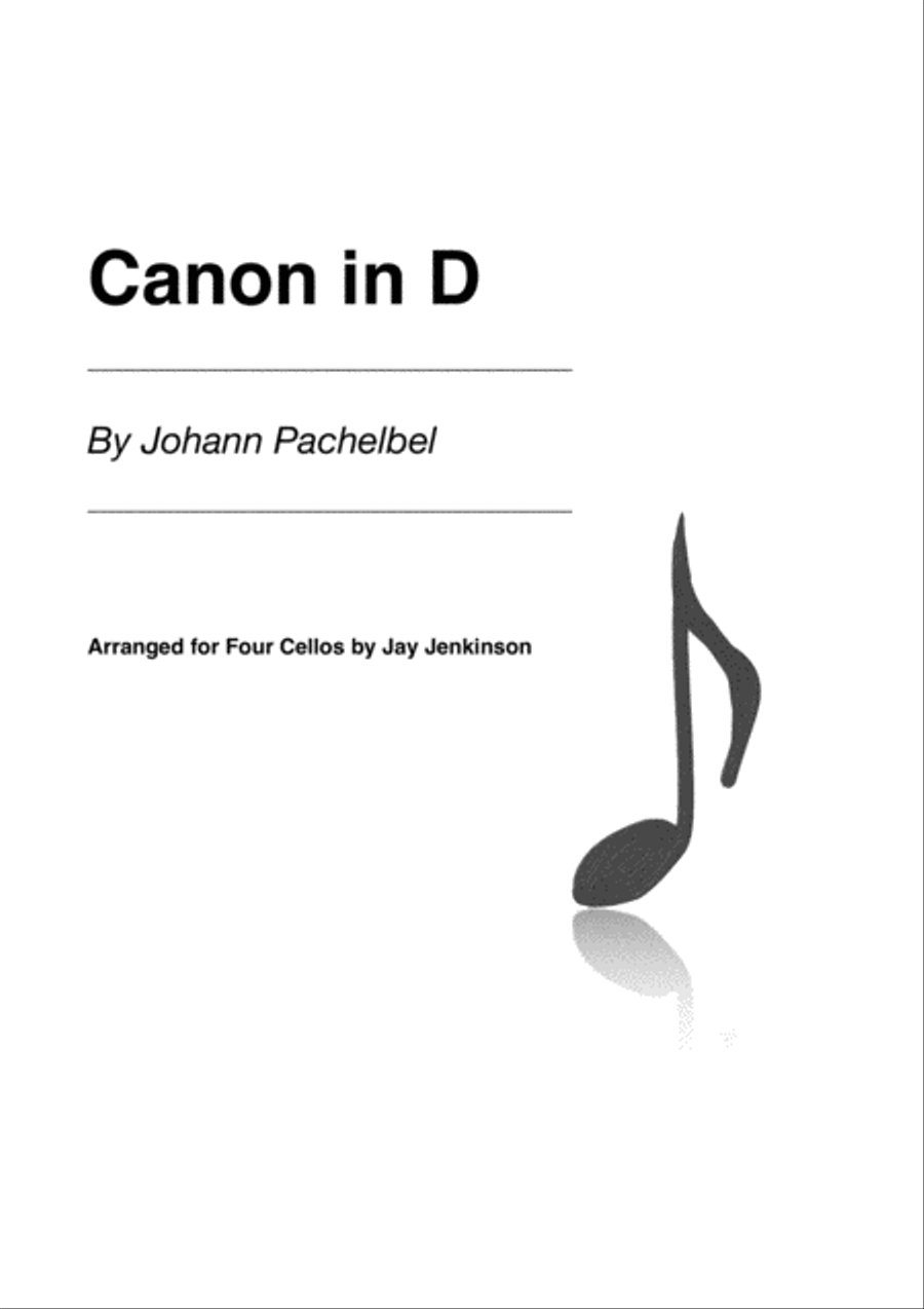 Pachelbel's Canon in D for Four Cellos String Quartet scores gallery preview page 1