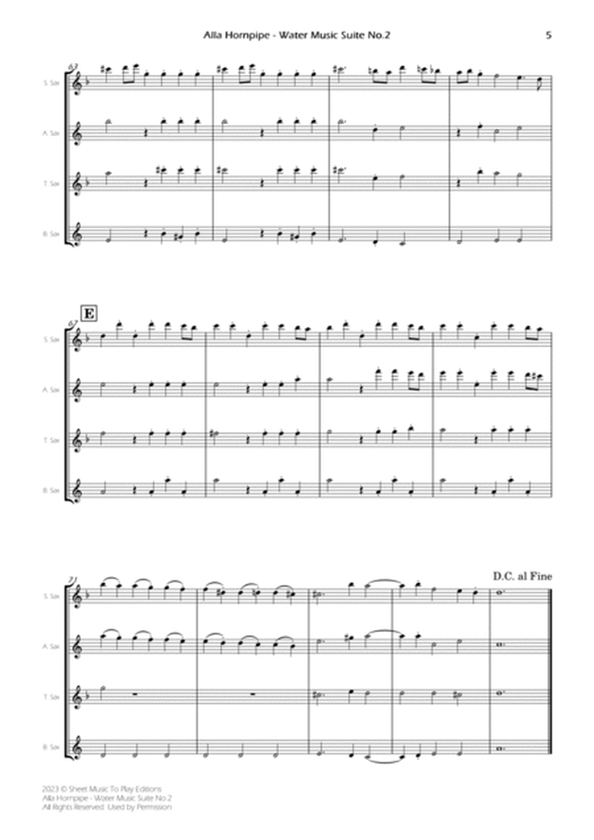Alla Hornpipe by Handel - Sax Quartet (Full Score and Parts) image number null
