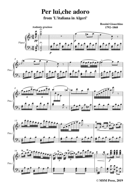 Rossini-Per lui,che adoro,from 'L'italiana in Algeri',in F Major,for Voice and Piano image number null