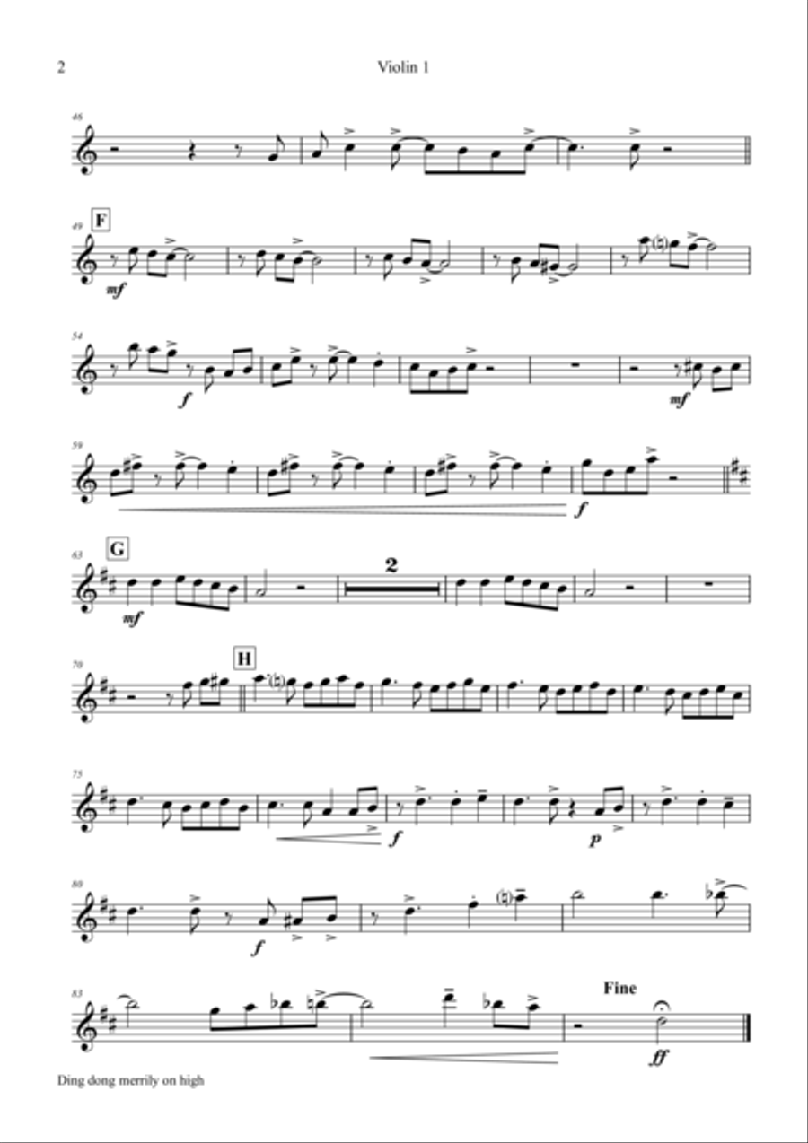 Ding dong merrily on high - Swing - String Quartet String Quartet scores gallery preview page 6