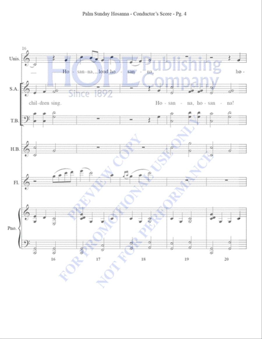 Palm Sunday Hosanna Palm Sunday Hosanna Unison Choir scores gallery preview page 6