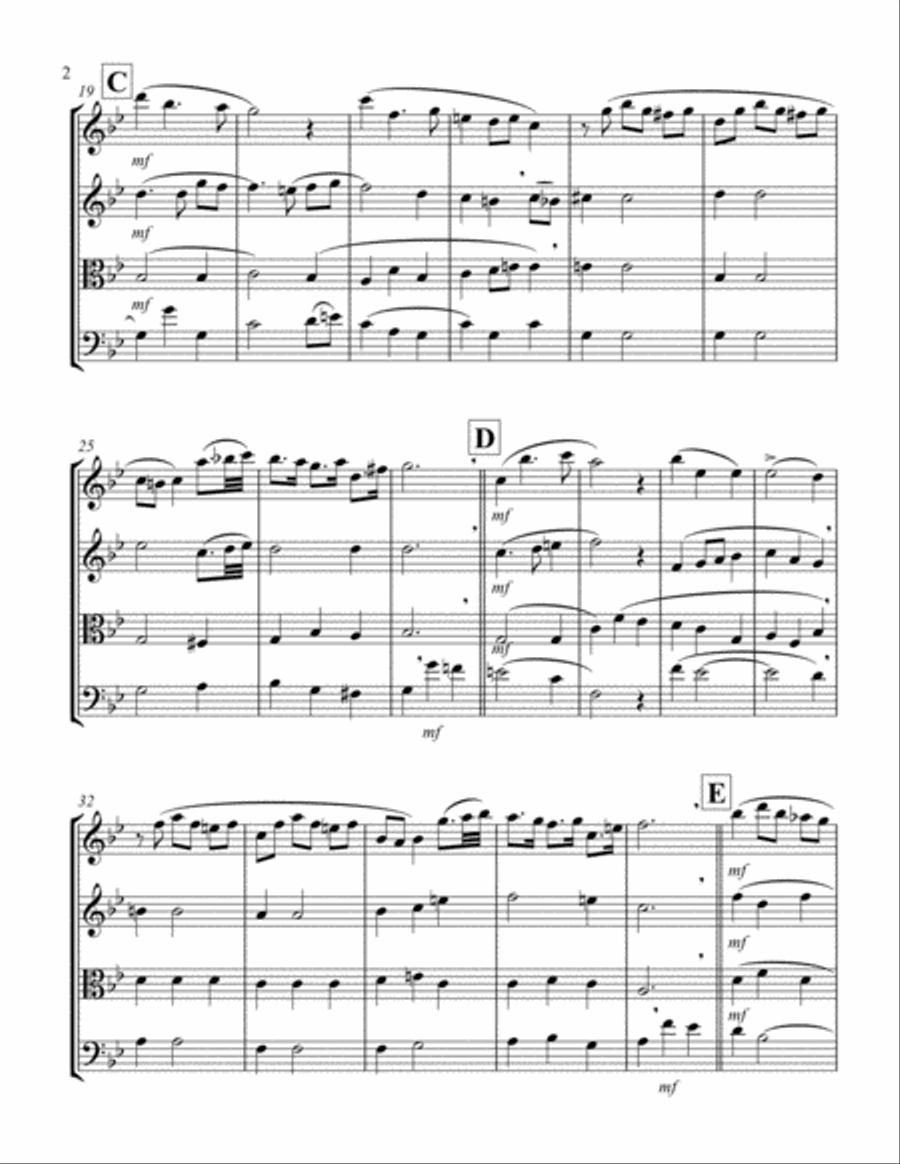 Bist Du Bei Mir (String Quartet 2 Violins, 1 Viola, 1 Cello) String Quartet scores gallery preview page 2