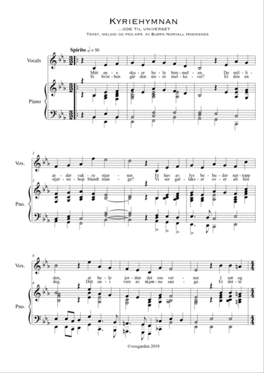 Kyriehymnan Kyriehymnan Piano, Vocal, Guitar scores gallery preview page 1