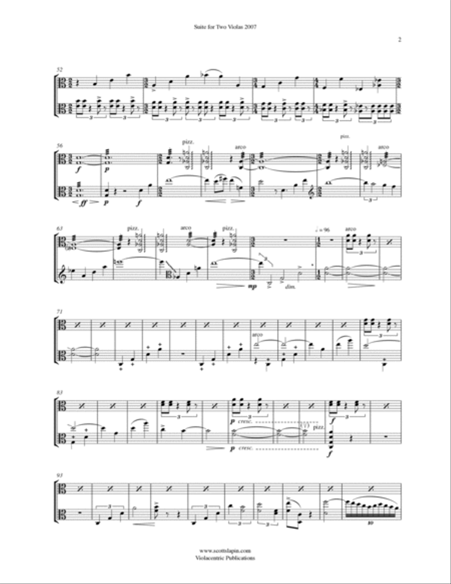 Suite for Two Violas (2007) String Duet scores gallery preview page 4