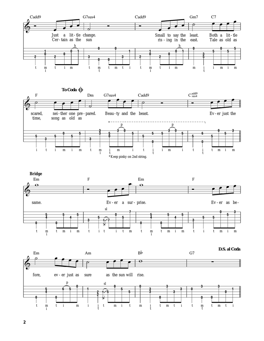 Beauty And The Beast Banjo scores gallery preview page 2
