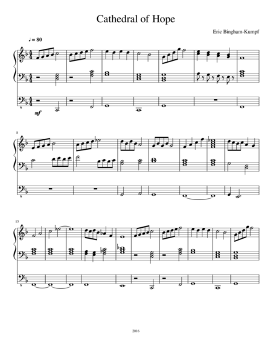 Cathedral of Hope Cathedral of Hope Organ Solo scores gallery preview page 1