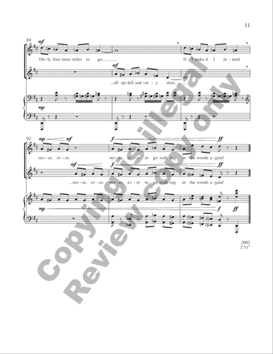 Bah! Wilderness: Two Songs in Praise of the Indoors: 2. Walking in the Woods SA scores gallery preview page 7