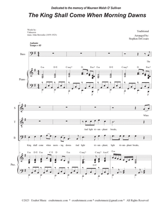 Book cover for The King Shall Come When Morning Dawns (Vocal Quartet - (SATB)