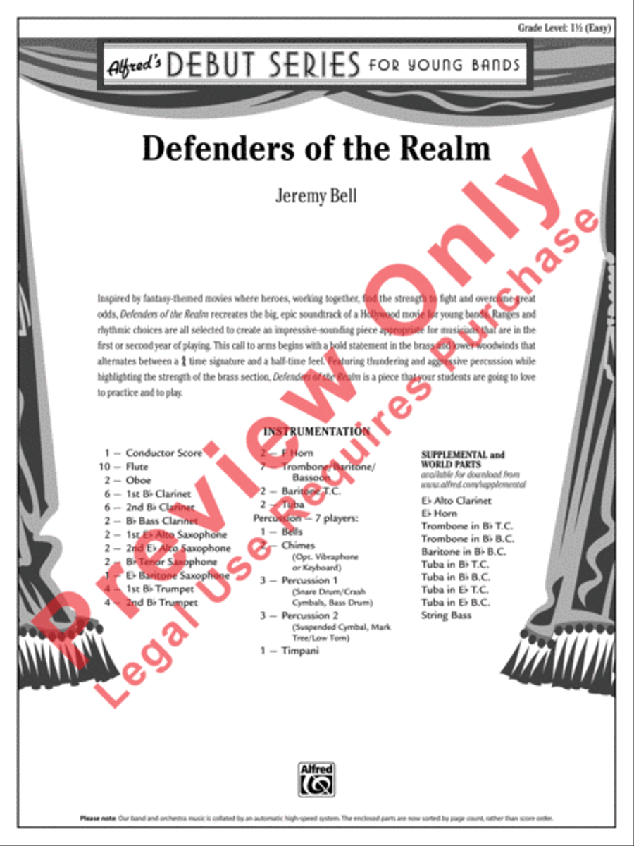 Defenders of the Realm Concert Band scores gallery preview page 2